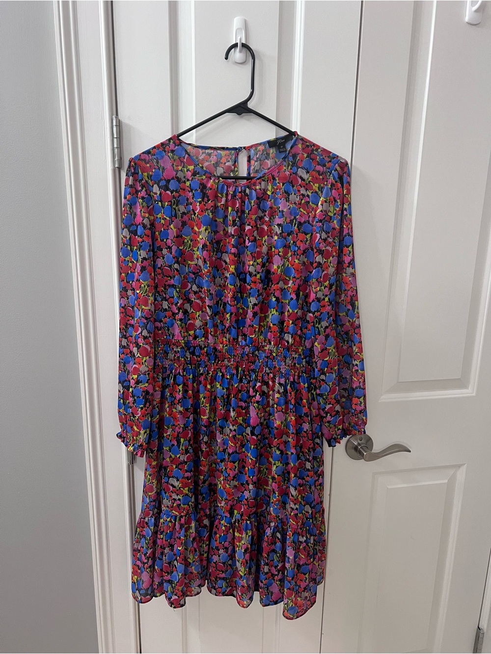 J. Crew Multicolor Floral Blouse in Blue, Pink & Green